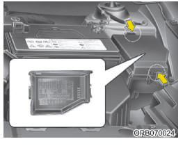 Caixa de fusíveis do compartimento do motor