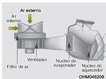 Filtro de ar do sistema de climatização (se equipado)