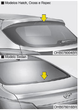 Substituição da lâmpada da luz de freio superior