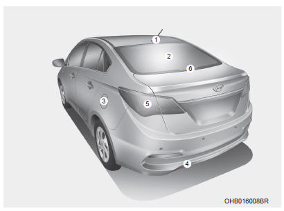 Vista traseira modelo Sedan (4 portas)