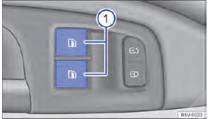 Fig. 30 Na porta do condutor: teclas dos vidros elétricos dianteiros.