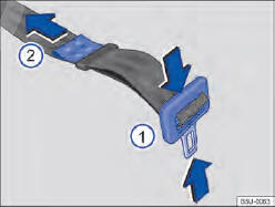 Fig. 51 Ajustar o cadarço do cinto de segurança subabdominal.