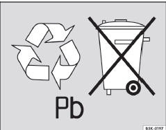Fig. 131 As baterias contêm substâncias tóxicas e a sua reciclagem é obrigatória. Por isso, é proibido o seu descarte / disposição com o lixo doméstico e a bateria deve ser devolvida ao revendedor, após a substituição. 