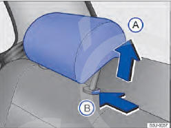 Fig. 38 Desinstalar o apoio para cabeça traseiro.