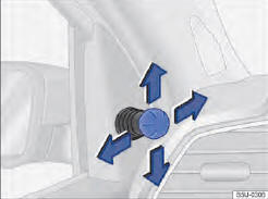 Fig. 70 Nas portas dianteiras: interruptor de ajuste dos espelhos retrovisores externos mecânicos.