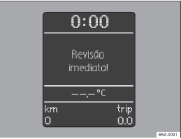 Fig. 11 Display do instrumento combinado: indicador do intervalo de serviço.