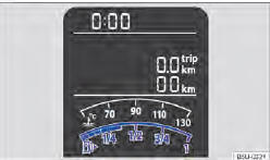 Fig. 118 No display do instrumento combinado: indicador do nível de combustível (variante 1).