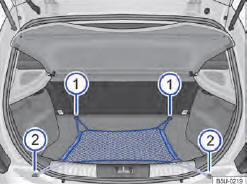 Fig. 75 No compartimento de bagagem: rede para bagagem.