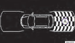 Fig. 110 Exibição do display do controle de distância de estacionamento traseiro no rádio (não disponível para algumas versões).